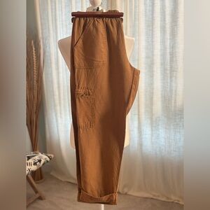 Nicole Miller Linen Casual Pants Tan Size Medium